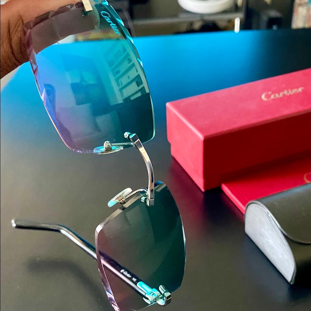 Cartier glasses with Custom Diamond cut lenses